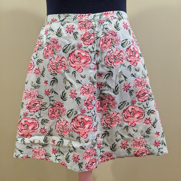Floral Button Up Skirt - Picture 1 of 6